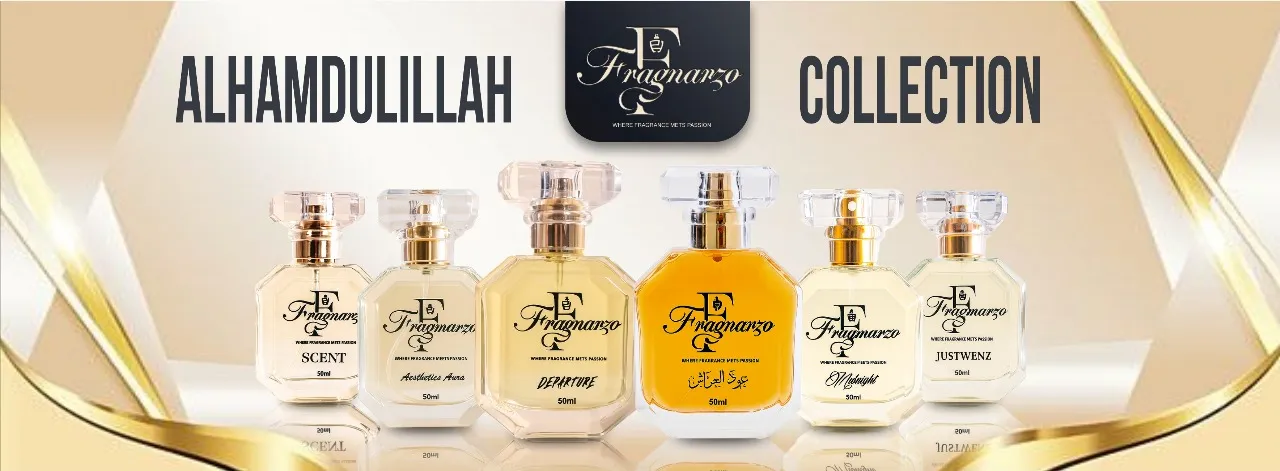 Luxury perfume collection with elegant bottles and premium scents